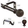 thumbnail image 4 of eTeckram 5/8" Single Curtain Rod with Balle Finials,Bronze Gold,84‘’-120‘’, 4 of 6