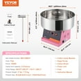 thumbnail image 2 of VEVOR Electric Cotton Candy Machine, 1000W Candy Floss Maker, Commercial Cotton Candy Machine with Stainless Steel Bowl, and Sugar Scoop, Perfect for Home Kids Birthday, Family Party (Pink), 2 of 9