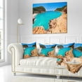 thumbnail image 2 of Designart Saladeta Ibiza in San Antonio - Modern Seascape Throw Pillow - 16x16, 2 of 4