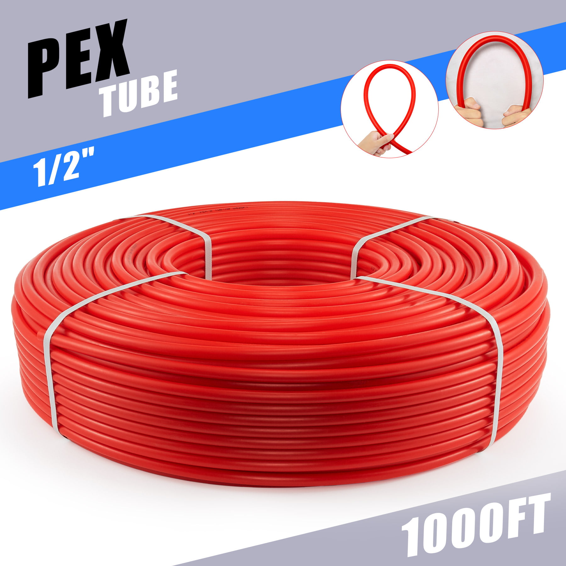 1/2in PEX Pipe PEX Tubing PEX Tube for Water Plumbing Floor Heating 1000ft PEX-B 