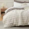 thumbnail image 2 of GARVEE Electric Blanket with Wireless Controller,King Size 104"x 90" Fluffy Faux Fur Bubble Heated Comforter Blankets,6 Heat Levels & 1-10 Hours Timer,Beige, 2 of 8