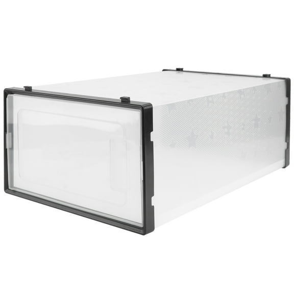 LEORX 1Pc Multi Purpose Shoes Box Transparent Clamshell Design Black Household Use