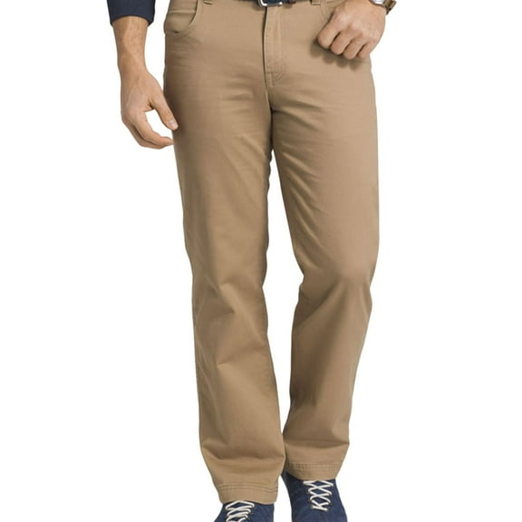 G.H. Bass & Co. Mens Camp Side Canvas Casual Chino Pants, Brown, Big & Tall, 44W x 34L