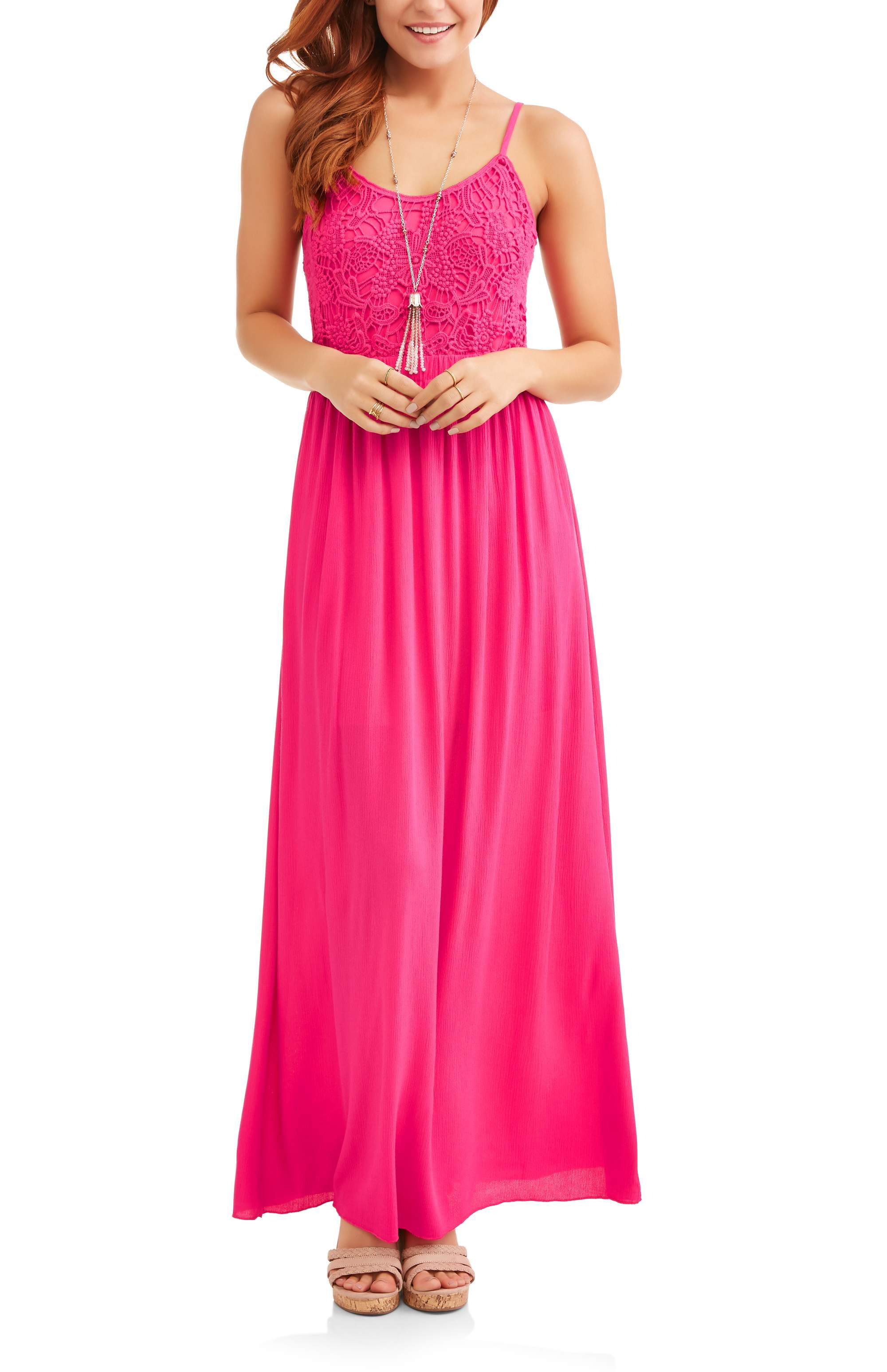 Time and Tru - Time and Tru Women's Lace Top Maxi Dress - Walmart.com ...
