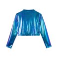 thumbnail image 6 of RFQWOVSR Kids Long Sleeve Mock Neck Leather Dance Top Retro Pullover, 6 of 6
