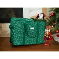 thumbnail image 4 of Covermates Keepsakes Rolling Treasurekeeper Storage Bag - Carrying Handles, ID Window, Dual Wheels - Holiday Storage, Green Snowflake, 4 of 8