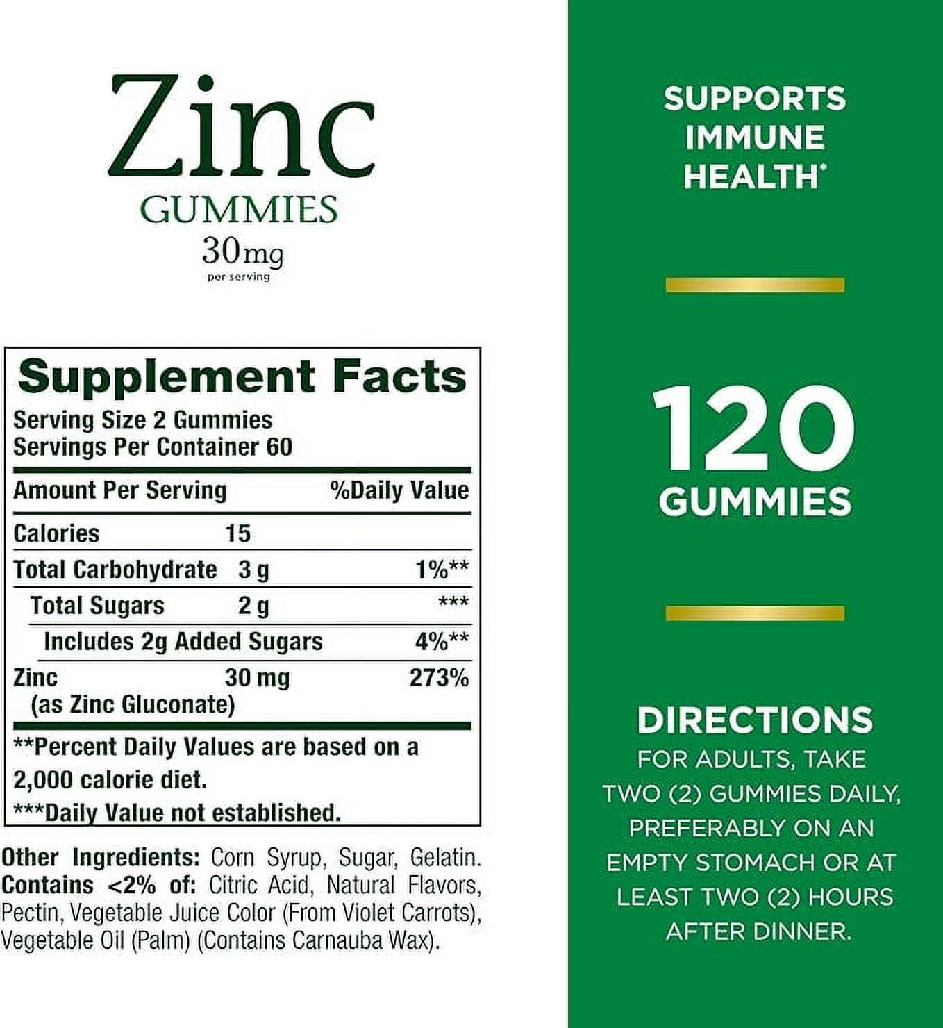 Nature's Bounty Zinc Immune Support Gummies Mixed Berry Flavor Supports Immune Health 70 Gummies *EN