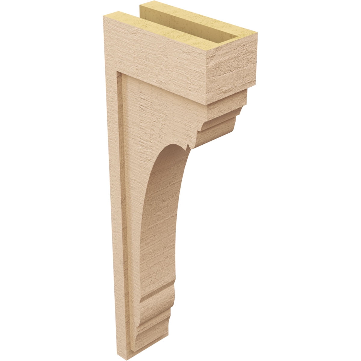 5"W x 10"D x 30"H Thin Warren Rough Cedar Woodgrain TimberThane Corbel, Primed Tan