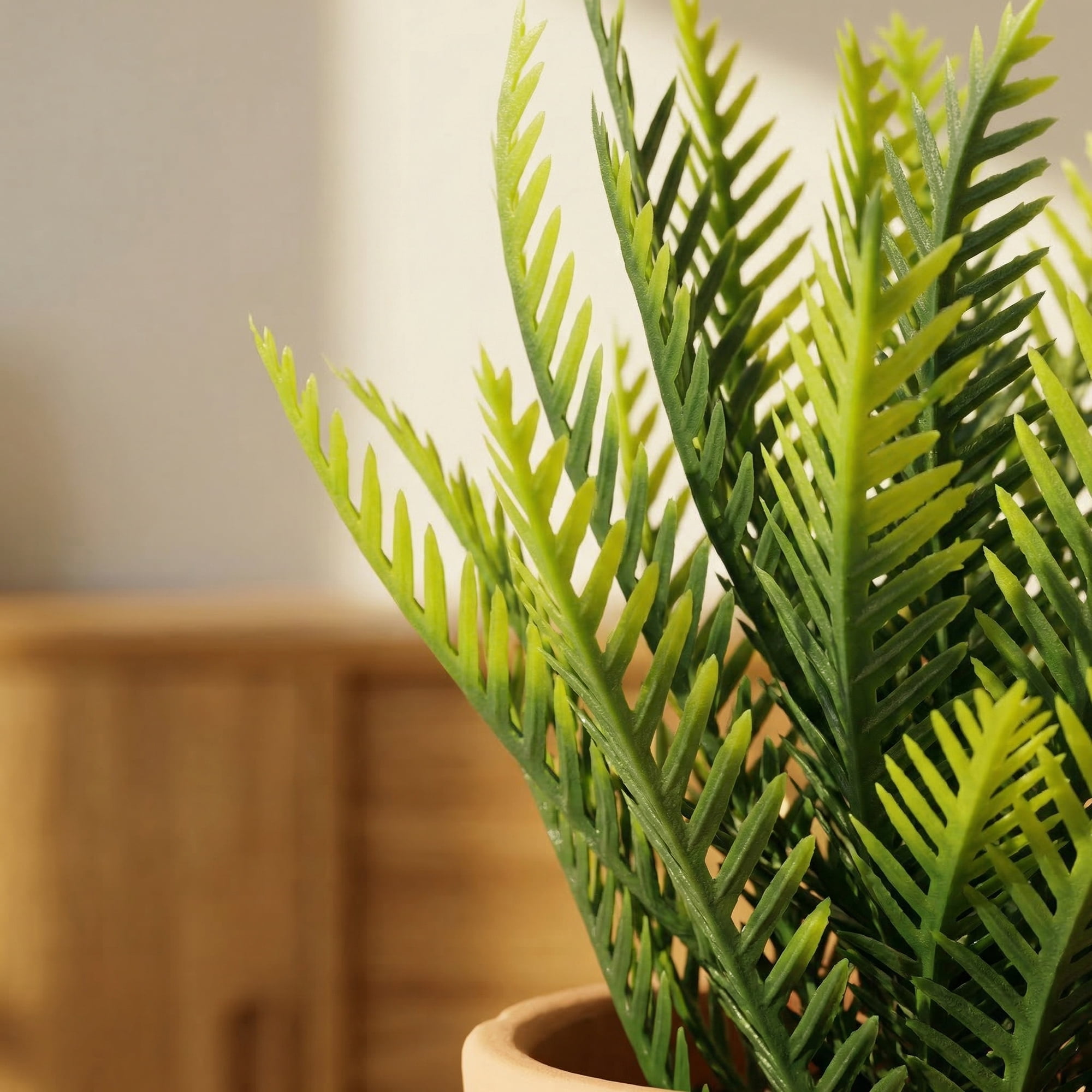 Unique Bargains 2Pcs Artificial Sago Palm Plant in Ceramic Pot 6.3" Light Green