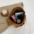 thumbnail image 2 of Bolso de mano informal de pana para mujer, bolso de otoño invierno con múltiples bolsillos de gran capacidad (marrón), 2 of 8
