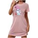 thumbnail image 1 of Camisón corto de talla grande para mujer, camisón de manga corta con estampado de pecho a la moda, camisón para mujer, 1 of 3