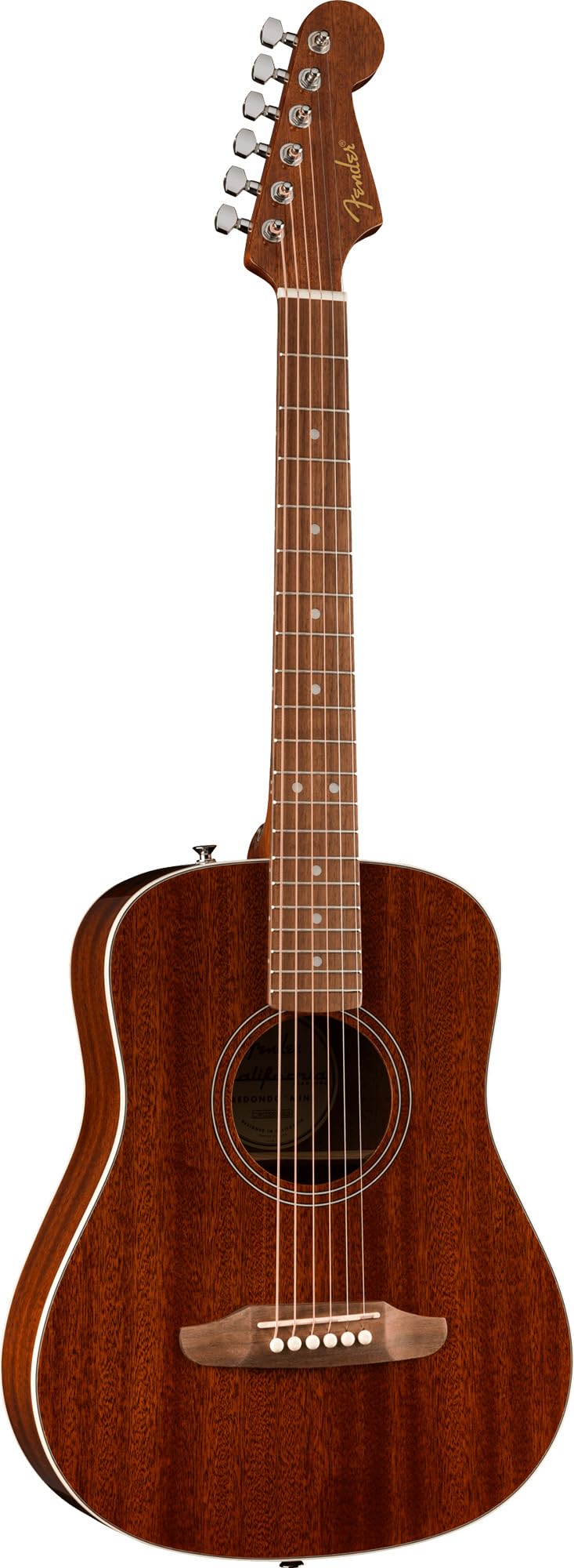 Fender California Standard Redondo Mini Acoustic Guitar - Natural Sapele Bundle with Gig Bag, Hard Case, Tuner, Strings, Strap, String Winder, Picks, and Austin Bazaar Instructional DVD