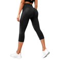 thumbnail image 2 of Women's Leggings Yoga Pants JIANLAI High Stretch Tummy Control Butt Lifting Workout Capri Pants, Textured Knit Breathable Non‑See‑Through Yoga Capri Leggings, 2 of 3