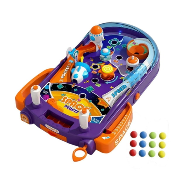 mmirethe Children Pinball Machine Interaction Game Multipurpose with Light 4 Ages 3 for 5 Home 6 with Light 43x46.5x14.5cm