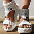 thumbnail image 6 of Women‘s Solid Color Braided Sandals Slip On Soft Sole Platform Daily Shoes Versatile Summer Comfy Slides Shoes, 6 of 6
