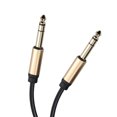 thumbnail image 2 of Cable de audio Irfora Cable de audio de 6,5 mm Cable de conexión macho a macho para tambor electrónico / altavoz / mezclador de audio / micrófono / amplificador 1,8 m negro Irfora Cable de audio, 2 of 4