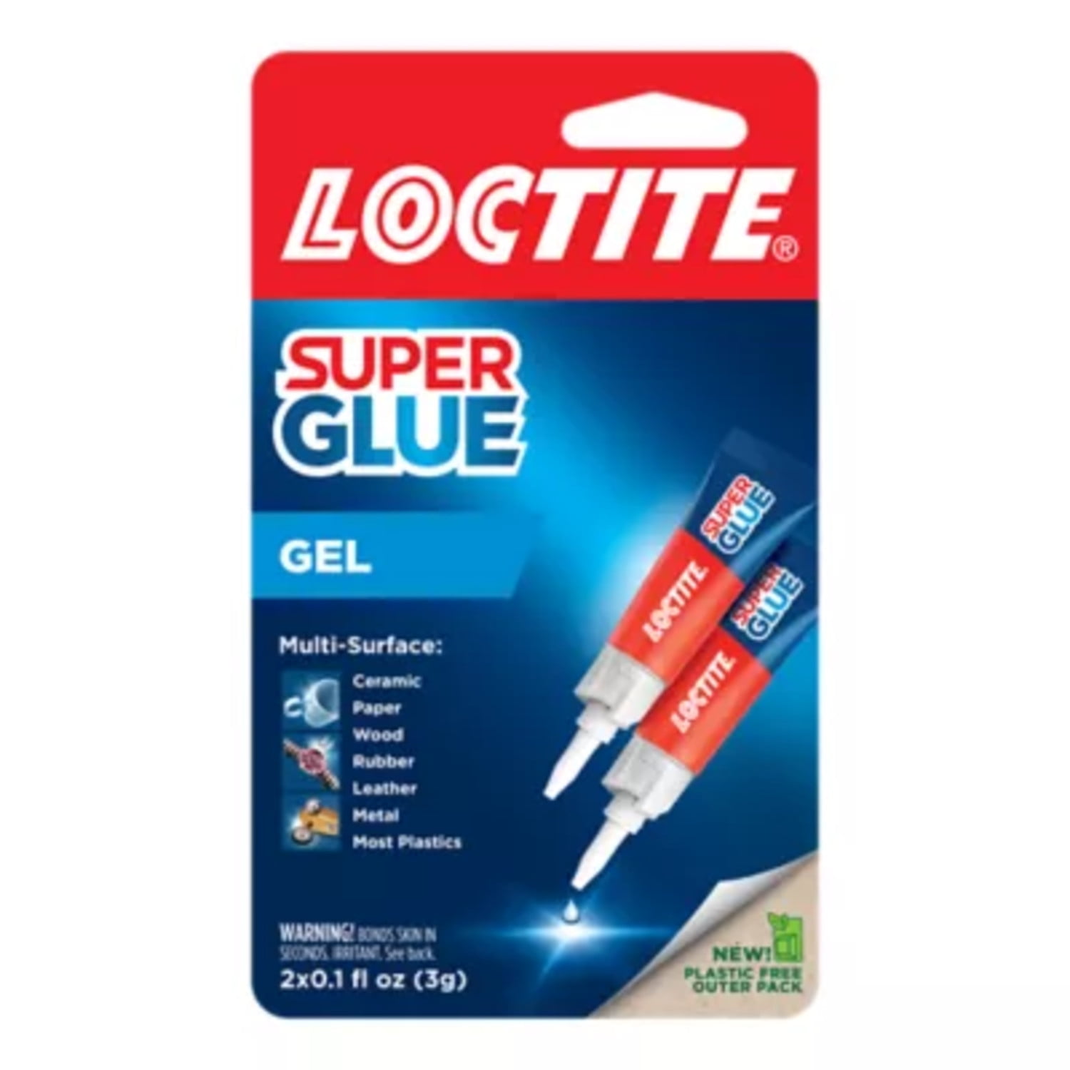 Loctite Super Glue Gel Tube, 2 Pack, Clear 3 g Tube