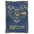 thumbnail image 6 of Gifts for 50th Anniversary Blanket, 50th Golden Wedding Anniversary Couple Gifts for Dad Mom Grandparents-Blanket for Couples, Valentine, Birthday, Soft and Cozy Throw Blanket 60x80 Inch, 6 of 6