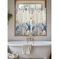 thumbnail image 4 of Blue Starfish Coastal Living Room Curtains 2 Panel, Eucalyptus Summer Nautical Shell Retro Cafe Window Treatment, Farmhouse Bedroom Bathroom Kitchen Curtains Drapes 104"x54", 4 of 6