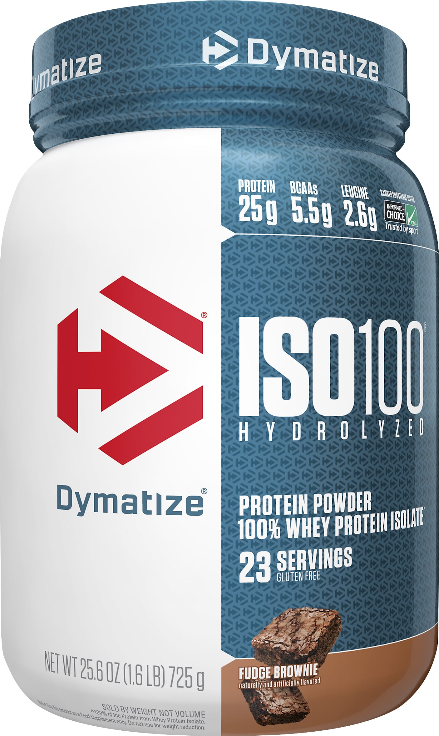 Dymatize ISO100 Hydrolyzed Whey Isolate Protein Powder, Fudge Brownie