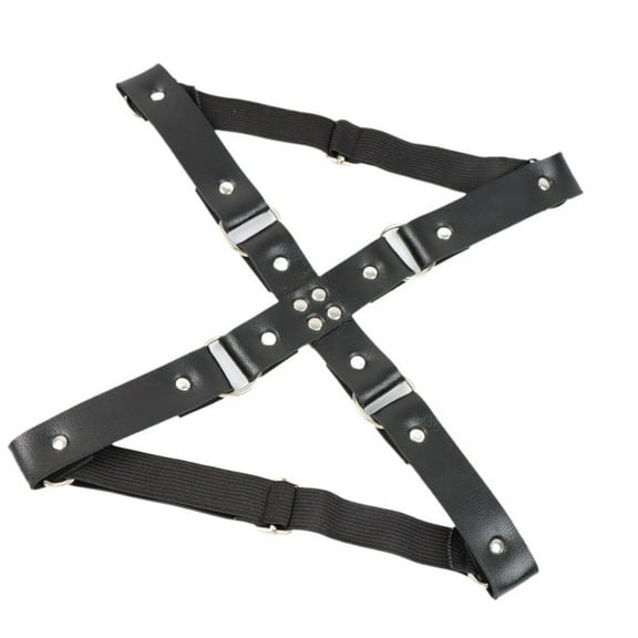 Sinyiin Women's Thigh Garter Belt Gothic Punk Crosses Rivets Leg Harness Belt Adjustable Stockings Garter for Thigh High Socks