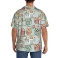 thumbnail image 3 of Fotbe Cute Owl Camisa Estampada de Manga Corta para Hombre, Casual de Verano, Estilo Playero, Sin Arrugas-4X-Large, 3 of 5