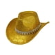 thumbnail image 3 of Sombrero de vaquero elegante y brillante, gorra de ala ancha para conciertos, fiestas y juegos de rol. Oro, 3 of 9