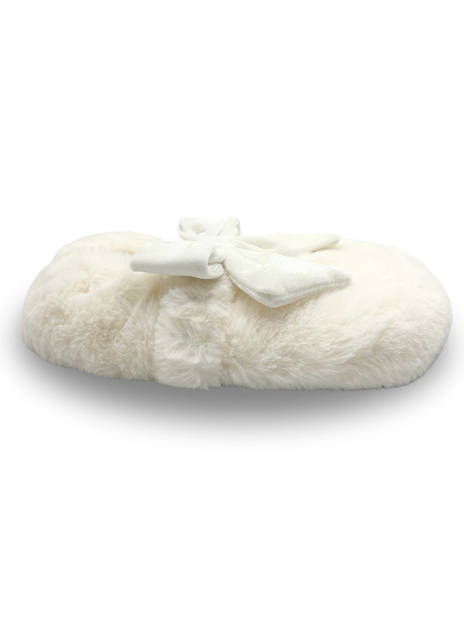 Fuzzy Babba Women's Faux Fur Oversized Bow Mary Jane Slipper Socks, 1-Pack, Shoe Sizes 7-9.5
