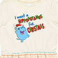 thumbnail image 4 of Inktastic I Want a Hippopotamus for Christmas Cute Stuffed Hippo Girls Toddler Dress, 4 of 5
