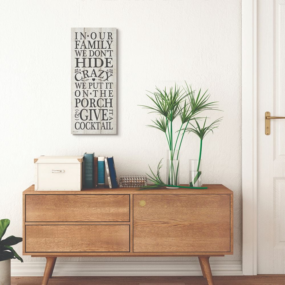 Stupell Industries Don't Hide Crazy Funny Country Home Wood Textured Word Design Canvas Wall Art by Stephanie Workman Marrott