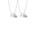 thumbnail image 2 of Delight Jewelry Silvertone Small Open Paw Mother & Daughter Heart Necklaces (Set of 2), 19"+2", 2 of 4