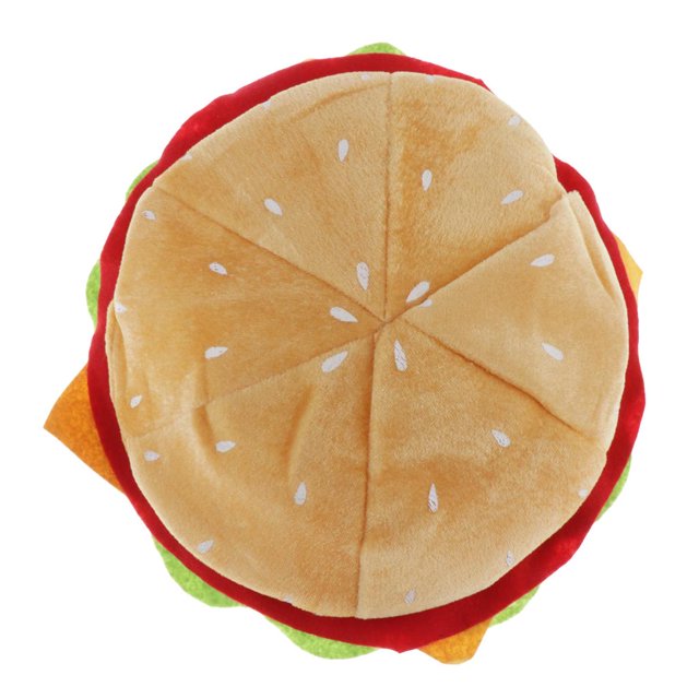 Sombreros , sombreros de comida para hamburguesa sombreros de disfraces para adulto Zulema Novedad Sombrero de hamburguesa con queso de felpa