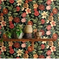 thumbnail image 2 of NextWall Jet Black & Ruby Garden Dance Peel and Stick Wallpaper, 2 of 7