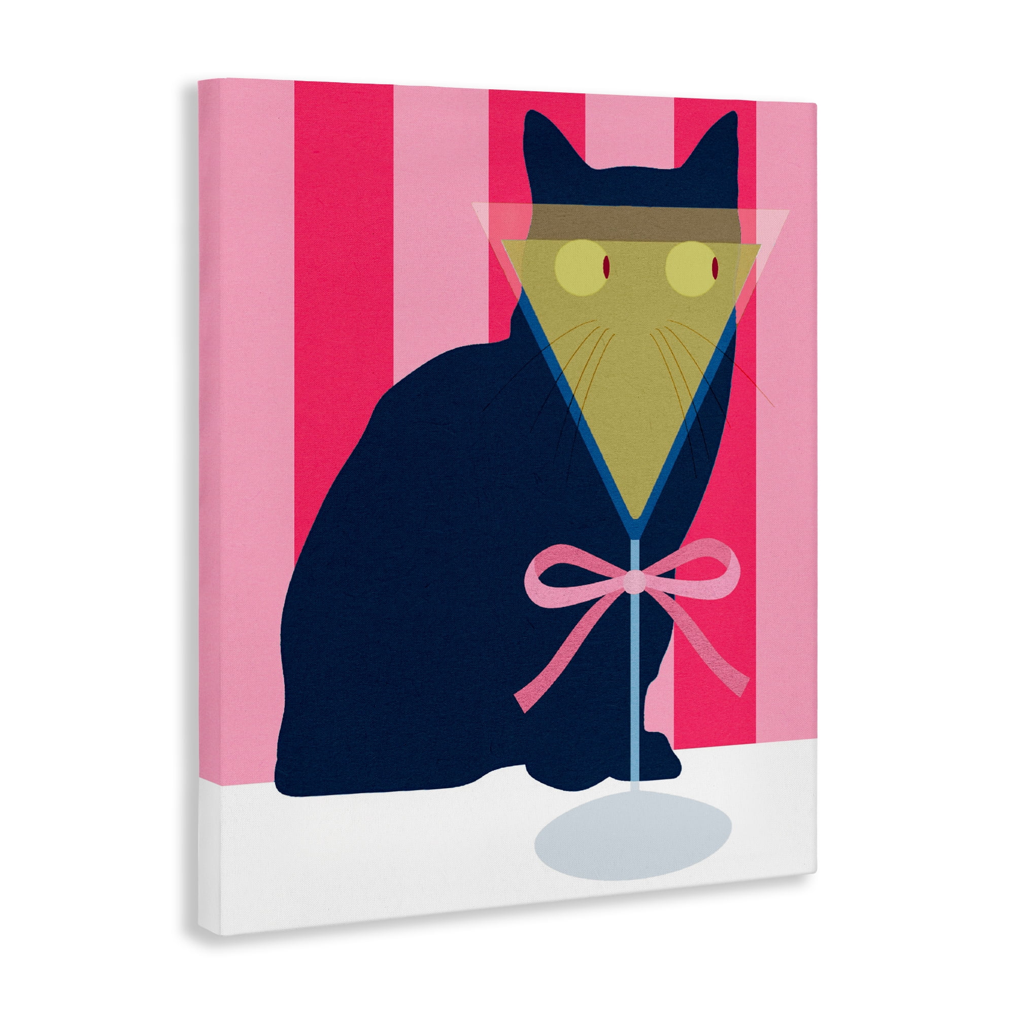 Stupell Industries Playful Striped Cat with Martini Canvas Wall Art, design by Lil' Rue