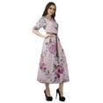 thumbnail image 3 of Moomaya Robe Midi à Encolure Dégagée, Robe Plissée pour Femmes, Robes Évasées Évasées Ligne A, 3 of 4