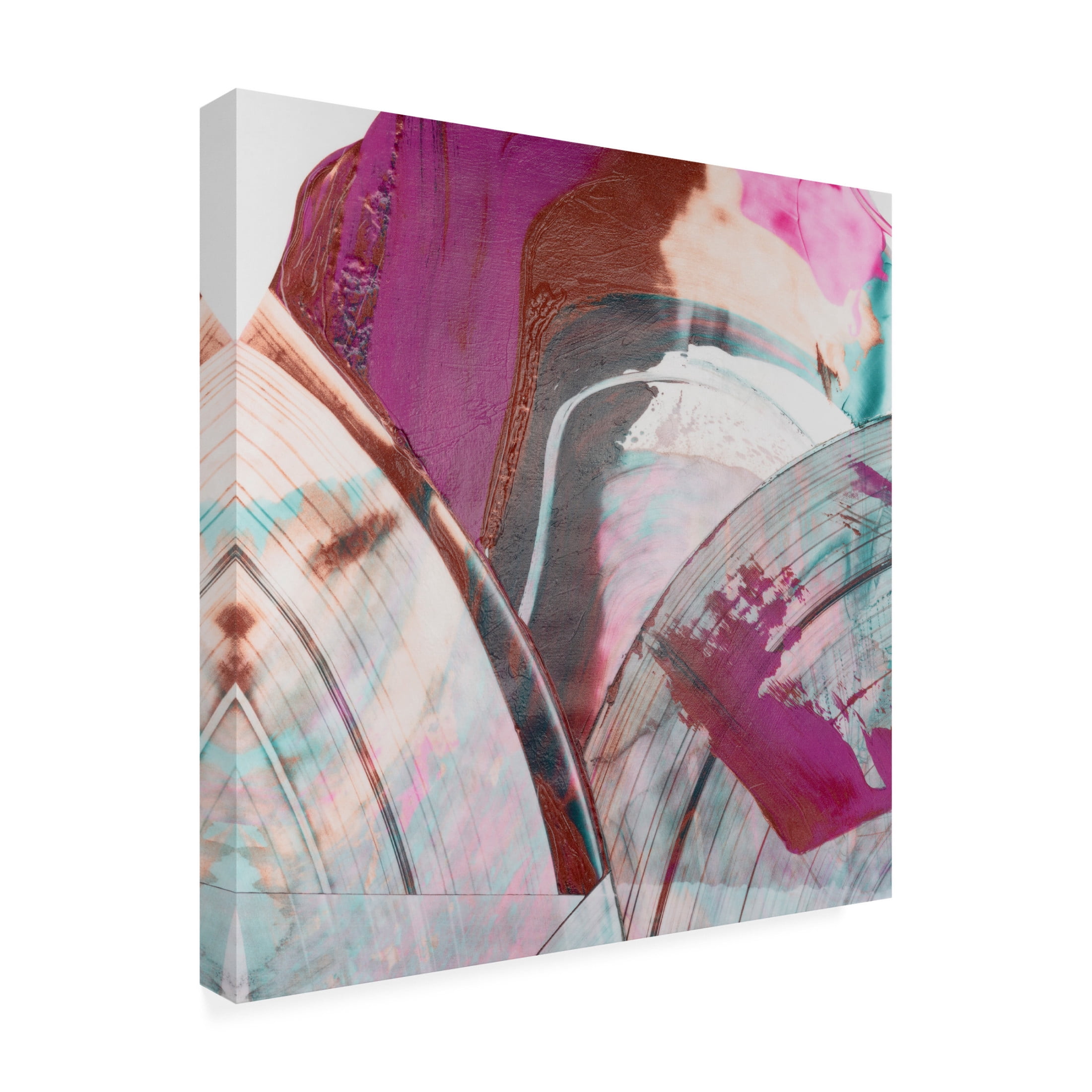 Canvas Wall Art - Ethan Harper 'Magenta and Patina I' Wall Art for Living Room, Bedroom, or Office Décor by Trademark Fine Art - 35 x 35 Inches