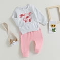 thumbnail image 2 of Gupgi Toddler Girl Clothes Daddy's Girl Long Sleeve Pullover Drawstring Pants 2Pcs Fall Outfit, 2 of 8
