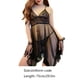 thumbnail image 2 of Conjunto de camisón transparente para mujer, camisón con cuello en V, ropa de dormir encantadora erótica con tanga, negro Scienceny XX0131-01B, 2 of 7