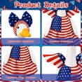 thumbnail image 5 of Lawn Goose Outfit, 4Th of July Goose Outfit, Patriotic Yard Art, Usa Flag Goose Decoration, 23 Inch 2-Piece Set with Star Print Bow Hat and Us Flag Striped Dress, Fits Most, 5 of 5