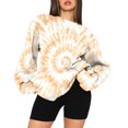 thumbnail image 3 of ShomPort Womens Crewneck Sweatshirt Casual Loose Long Sleeve Tie-Dye Pullover Tops Fall Fashion Outfits, 3 of 4