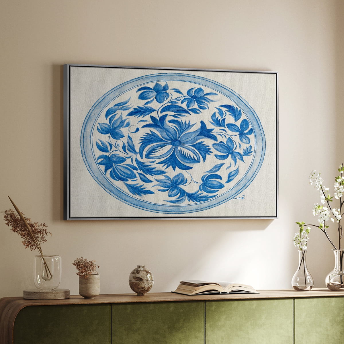 Vintage Landscape-CXXIII By Wexford Home Framed in Silver Wood Gallery Wrapped Canvas 17 in. x 25 in.