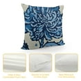 thumbnail image 4 of Creowell Navy Blue Floral Pillow Covers Blue &amp; White Leaf Throw Pillowcase Square Decor Summer/Spring Floral Print Cushion Cover Patio Sofa Bedroom Indoor Outdoor Party 20x20in, 4 of 5