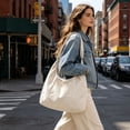 thumbnail image 1 of Bolso tote de pana para mujer, bolso bandolera de gran capacidad para ir al trabajo o a clase – Correa ajustable, bolso de mano versátil con forro para uso diario., 1 of 6