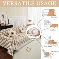 thumbnail image 4 of Housse de sofa Géométrique avec Pompon en chenille, Beige/kaki, 4 of 6