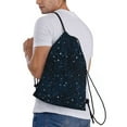 thumbnail image 3 of Drawstring Backpack - Night sky blue nebula stars Splash Proof Small Drawstring Gym Bag for Women Men, Cinch Sports String Bag Backpack for Travel Swimming Beach, 3 of 8