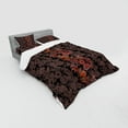 thumbnail image 3 of Ambesonne Flower Bedding Set 3 Pcs, Japanese Vivid Florals, Twin, Black Orange Mustard, 3 of 3