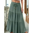 thumbnail image 5 of Women's Spliced Pleated Midi Pockets or Skirt for Casual Green L, 5 of 8