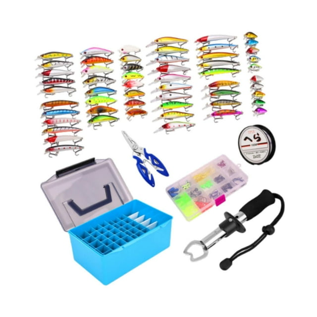 Caja de aparejos, kit de Señuelos de Pesca, anzuelos de pesca realistas, Crankbaits, accesorios de pesca, equipo de pesca para pesca con mosca de 145 piezas