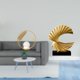 thumbnail image 2 of Escultura de bola de cristal con forma de ola, figura de resina metálica, adorno de escritorio para interiores, obra de arte abstracta, estatua, sopor, 2 of 8
