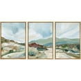 thumbnail image 2 of PixonSign Framed Wall Art Set Pastel Watercolor Blue Sky Mountain Range Landscape Canvas Print Nature Wilderness Modern Art Decorative Scenic Relax/Calm for Bedroom - 16"x24"x3 Panels Natural, 2 of 5